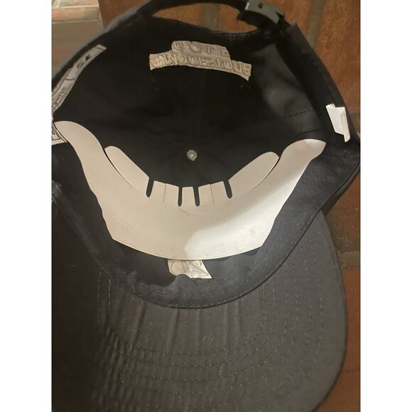 New Bridgestone Golf White Embroidered Black Adjustable Strap Baseball Cap Hat - Picture 5 of 5